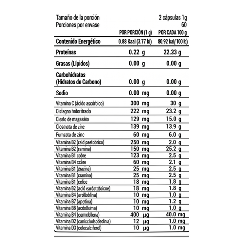 Narixa vitaminas y minerales