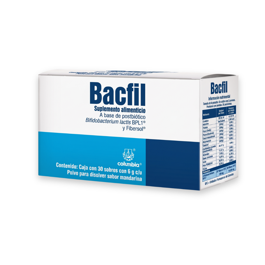 Bacfil Polvo Sabor Mandarina Con 30 Sobres